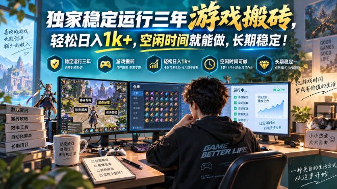 三款AI自动化游戏副业，日入千元，可批量矩阵操作适合新手小白！-资源V站