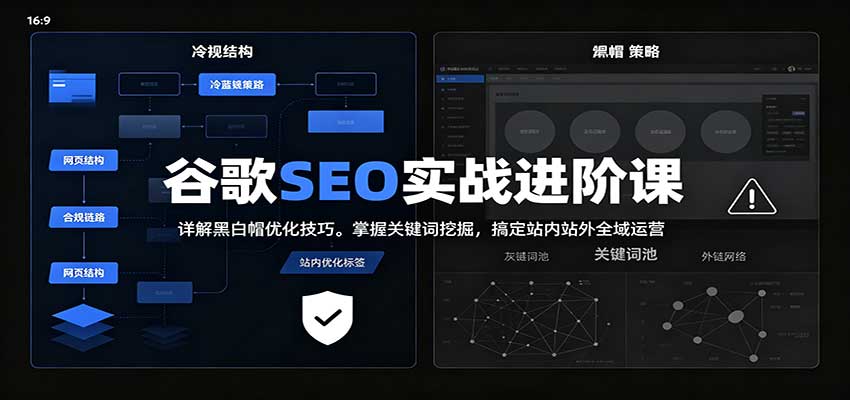 2026谷歌SEO实战进阶课:详解黑白帽优化技巧,掌握关键词挖掘,搞定站内站外全域运营-资源V站